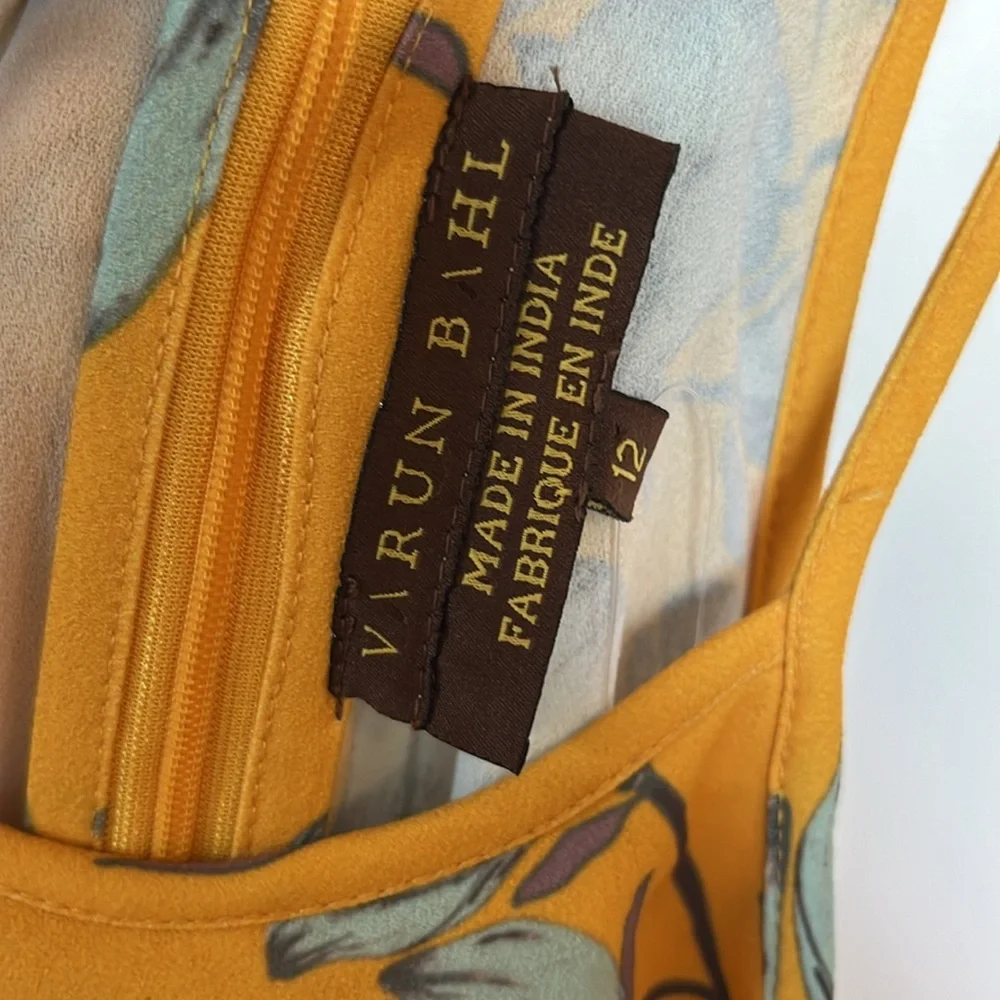 ANTHROPOLOGIE | Varun Bahl Warbler Yellow Floral Jumpsuit NWT Size 12 - Picture 6 of 14